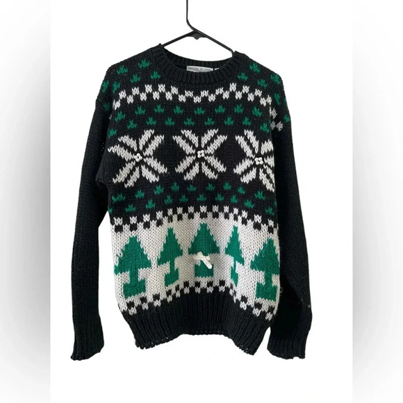 Vintage hand knit Christmas sweater - Picture 1 of 4